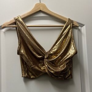 Elegant Gold Women's Crop Top